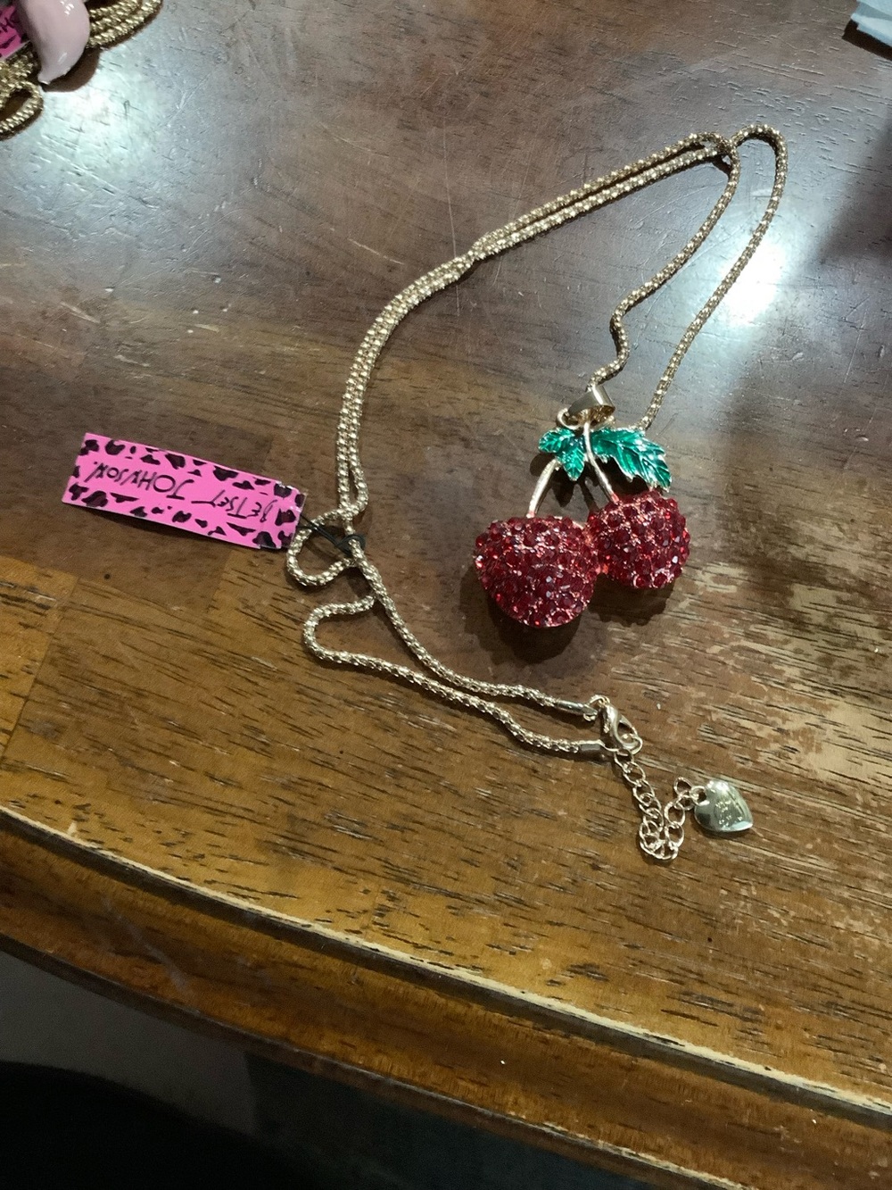 Red Crystal Cherry Pendant Necklace
